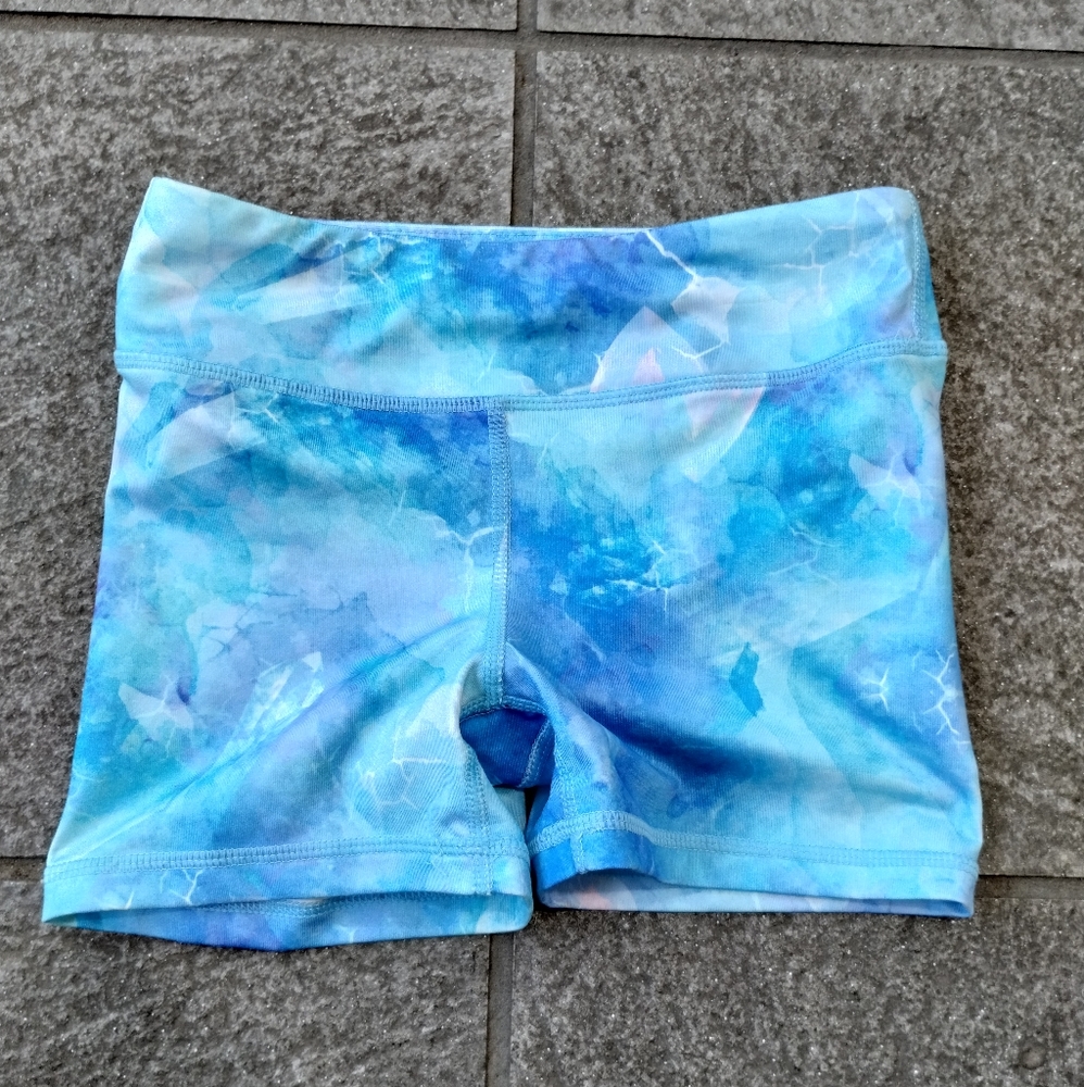 90 Degree By Reflex Girl Blue Dance Yoga Workout Gymnastics athletic Shorts M/10 - Picture 2 of 15